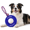 U-COMSO Rubber Dog Tire with Rope, Heavy Duty Chew Toys for Aggressive Chewers, Interactive Tug and Fetch Toy, Tug-of-war Interactive Slow Feeder Enrichment, 6" for Medium and Large Dogs, 1 pack