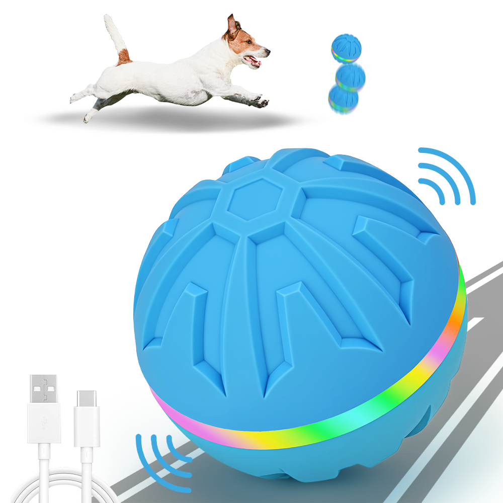 Interactive Dog Ball Toys with Remote Control, Chew-Resistant,LED Light, Rechargeable Waterproof Active Rolling Dogs Balls for Puppy