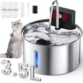 Cat Water Fountain, 3.5L Automatic Stainless Steel Pet Fountain Dog Water Dispenser for Cats, Dogs, Multiple Pets, 118oz/0.92Gal