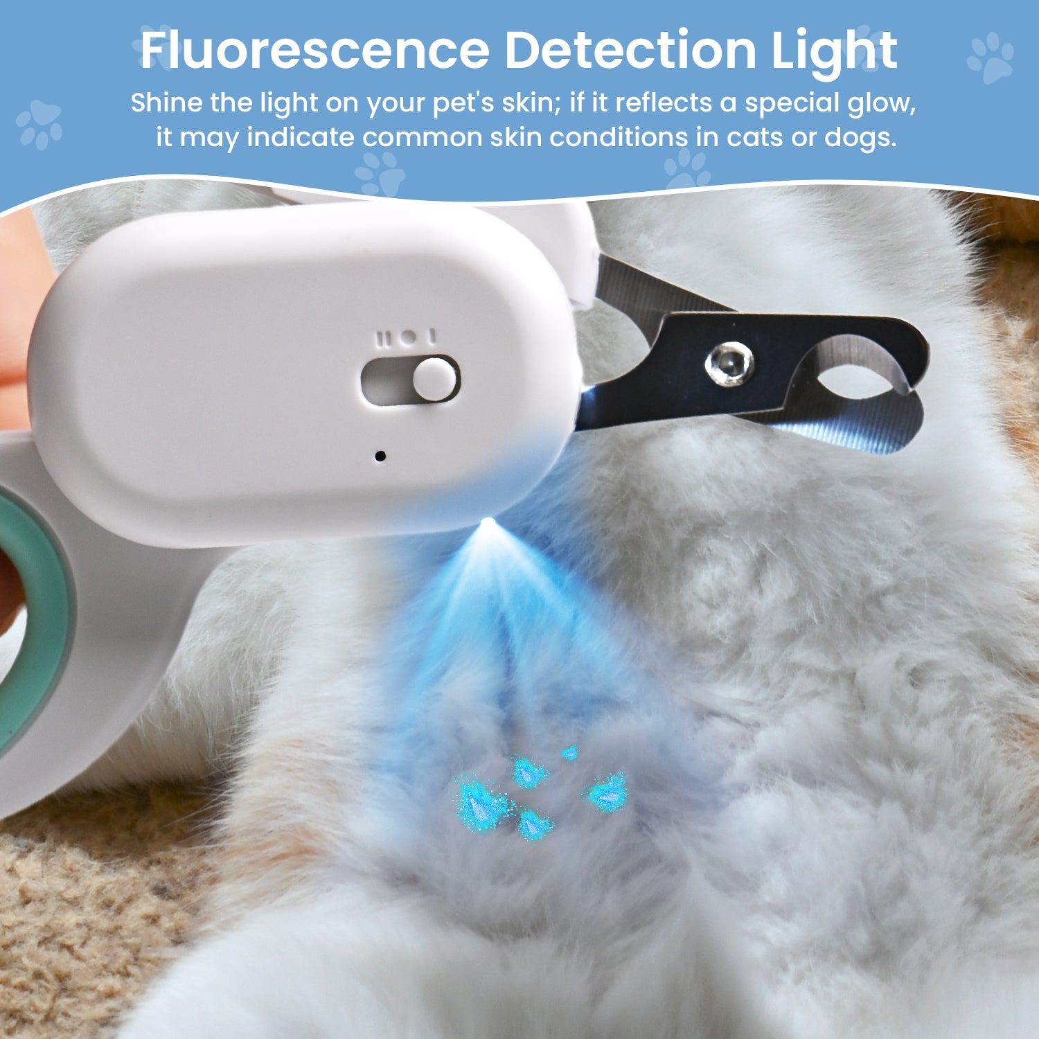 Cat Nail Clipper with Light, Pet Claw Trimmer for Grooming, Non-Slip Handle for Cats Dogs and Small Pets