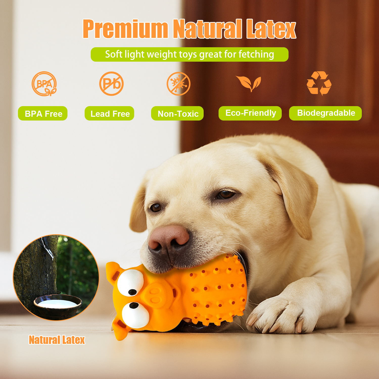 Latex Dog Toy for Aggressive Chewers,6.3 in Funny Pig & Dog Shaped Squeaky Chew Toys,Aggressive Chewers, Indoor & Outdoor Fetch Play,2-Pack