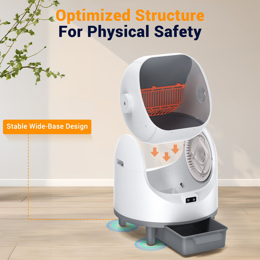 Dlopede Automatic Self-Cleaning Cat Litter Box with App Control, Infrared Safety Sensor, Smart Cat Toilet