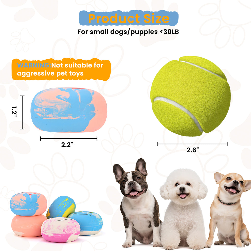 Squeaky Dog Toys , 6 pcs Funny Smile Emoji Doy Balls for Small Dogs, Soft Durable Non-Toxic Latex Chewable Toy Set, Pet Stress Relief Interactive Play