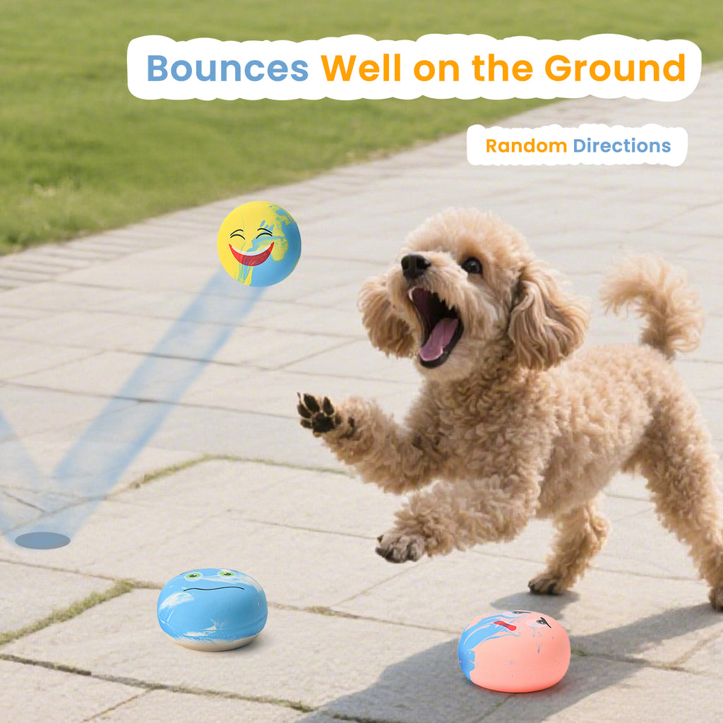 Squeaky Dog Toys , 6 pcs Funny Smile Emoji Doy Balls for Small Dogs, Soft Durable Non-Toxic Latex Chewable Toy Set, Pet Stress Relief Interactive Play