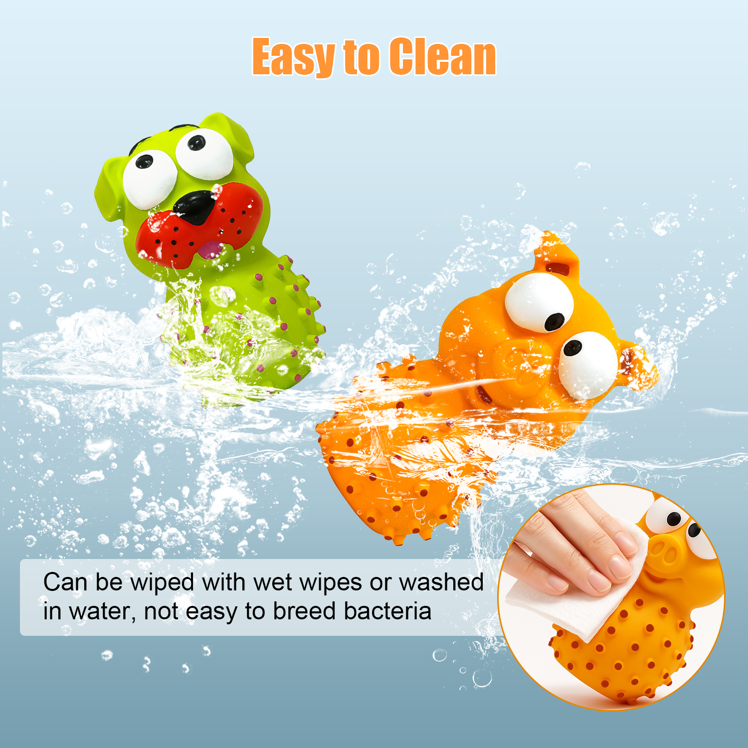 Latex Dog Toy for Aggressive Chewers,6.3 in Funny Pig & Dog Shaped Squeaky Chew Toys,Aggressive Chewers, Indoor & Outdoor Fetch Play,2-Pack